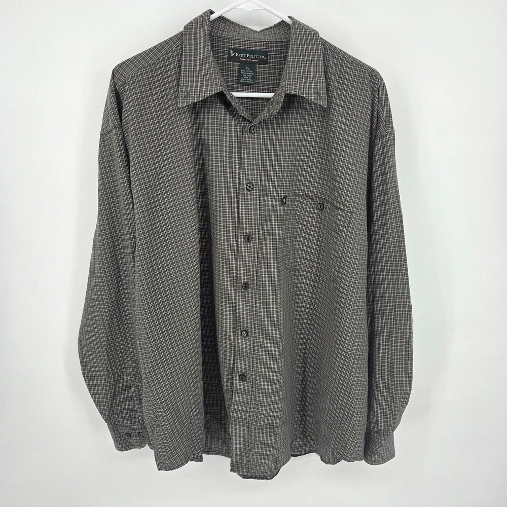 Bert Pulitzer Men's XL Green Check Button Up